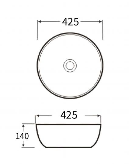 Раковина накладна NEMO 957 425х425х140 схема 2