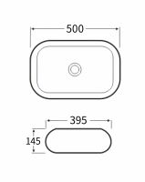 Раковина белая NEMO 960 500х395х145 схема 2