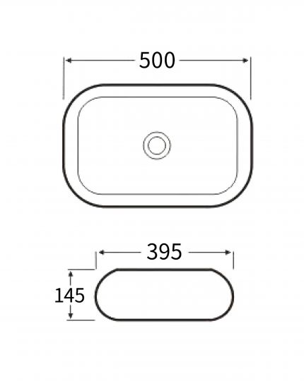 Раковина белая NEMO 960 500х395х145 схема 2
