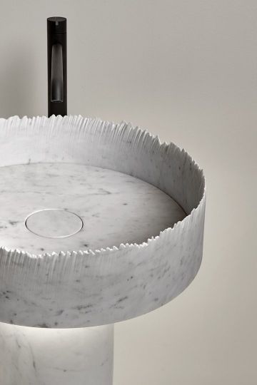 Раковина напольная из камня Antonio Lupi Lavabi FLOW 47х47 см схема 4