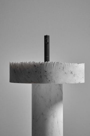 Раковина напольная из камня Antonio Lupi Lavabi FLOW 47х47 см схема 5