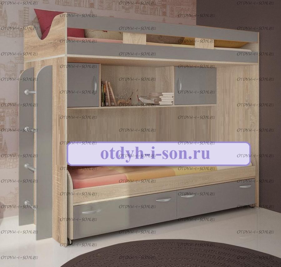 Кровать двухъярусная Фанки Кидз 11/1 СВ Литл