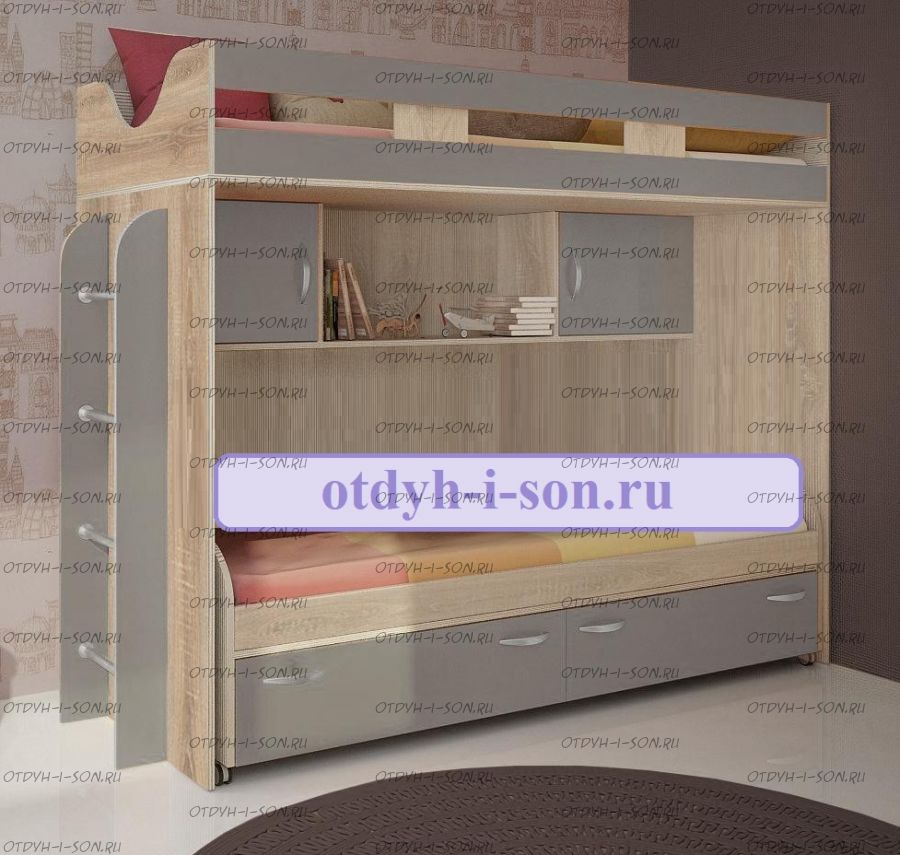 Кровать двухъярусная Фанки Кидз 11/1 СВ Литл