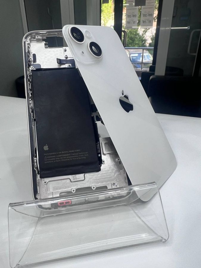 Apple iPhone корпус 14 сборе со шлейфами, стеклом камеры оригинал с разбора (снятый) Идеал белый
