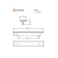 Мебельная ручка System SY9012. Длина 1020 мм схема