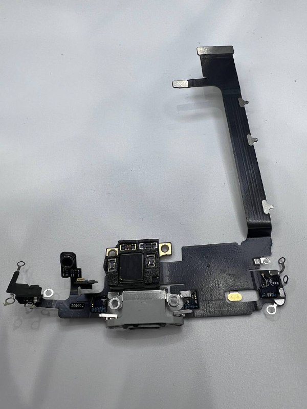 Apple iPhone 11 Pro max нижний шлейф с разъёмом зарядки оригинал с разбора (снятый) белый