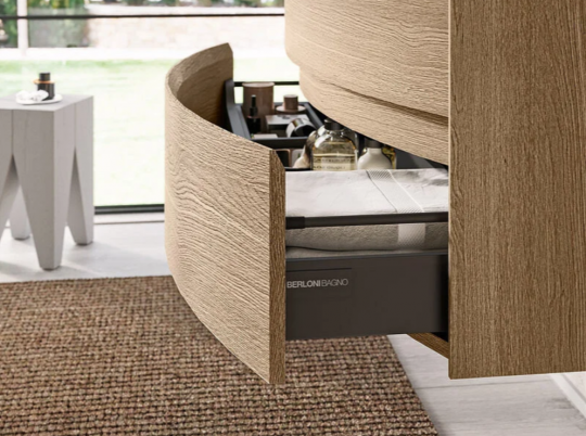 Тумба с раковиной Berloni Bagno Way Round 60 см подвесная, ceramica lucido, WAR0001 схема 3