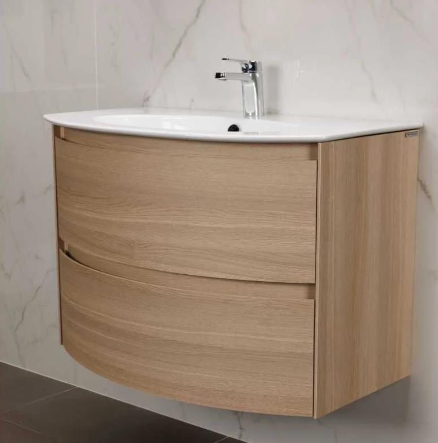 Тумба с раковиной Berloni Bagno Way Round 80 см подвесная, ceramica lucido, WAR0002 ФОТО