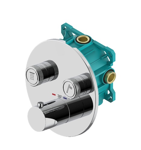 Изображение Комплект встраиваемого термостатического смесителя Plumberia Selection KITPSB1902 для душа 2 выхода с внутренней частью PSB003