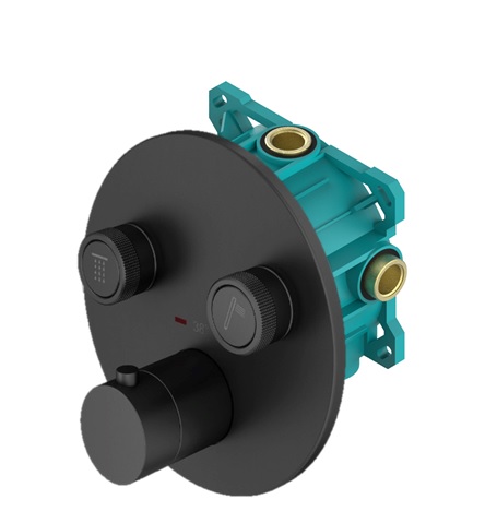 Комплект встраиваемого термостатического смесителя Plumberia Selection KITPSB1902 для душа 2 выхода с внутренней частью PSB003 ФОТО