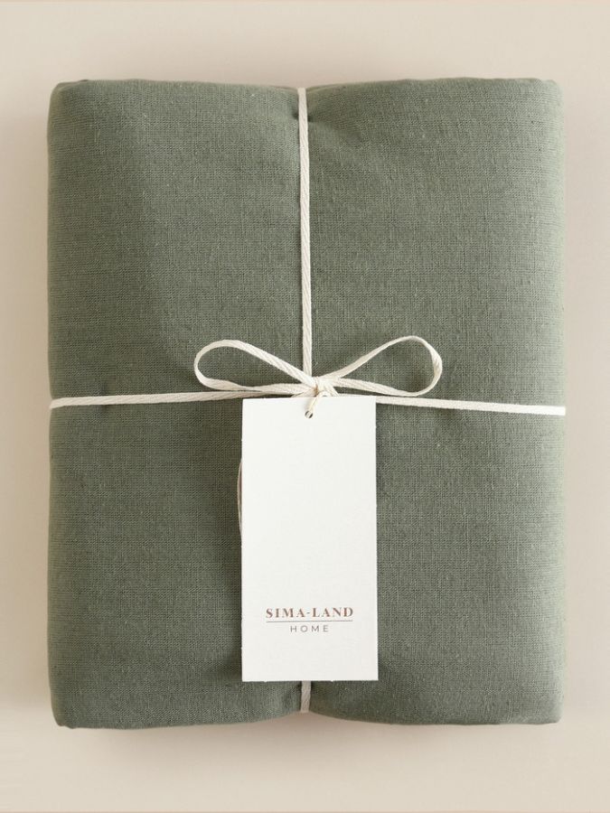 Простыня SL Home Linen collection 200*220 см , цв.зелёный, лён30%/хлопок70%