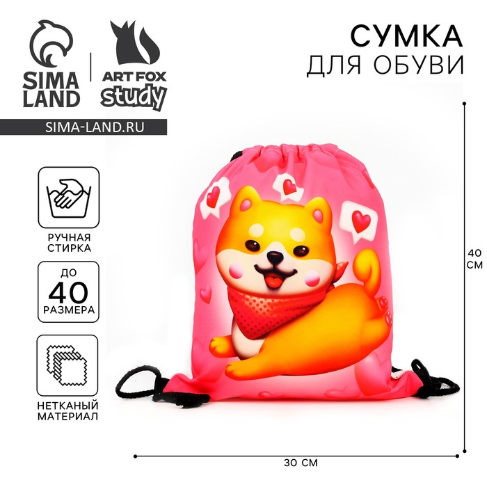 Мешок для обуви Cute siba текстиль, размер 41?34 см