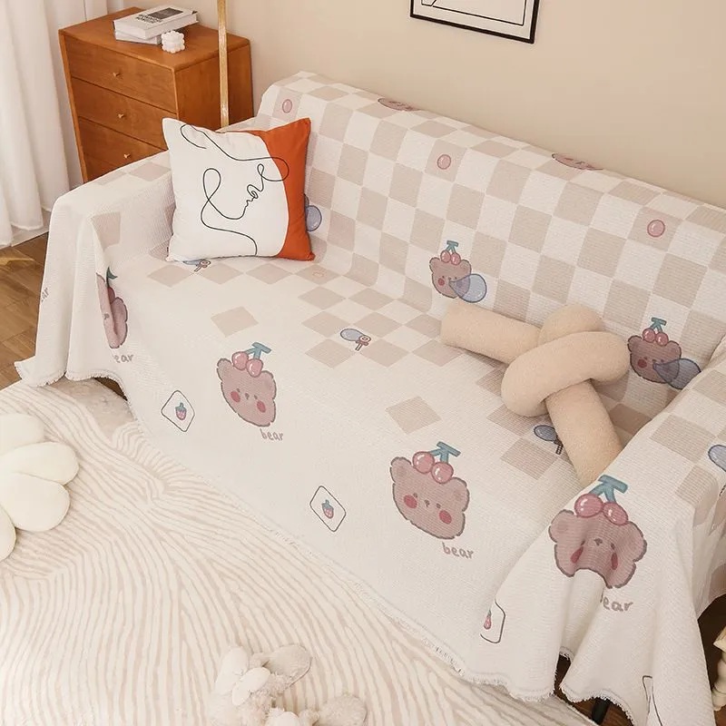 Накидка на диван Микрокоттон 180х180 см., Кремовый