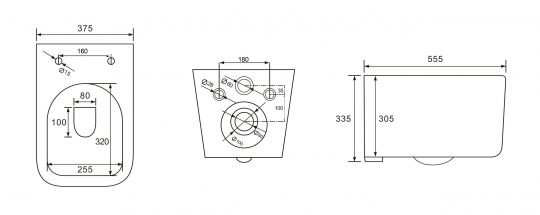 Унитаз подвесной Vincea Ultra VT1-32T Tornado, цвет белый, ультратонкое сиденье soft-close схема 2