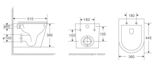 Унитаз подвесной Vincea Vito VT1-23T Tornado, ультратонкое soft-close сиденье схема 2