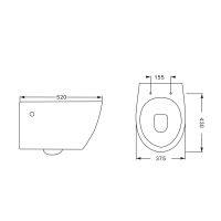 Унитаз подвесной Vincea INTERO VT1-21 безободковый, ультратонкое soft-close сиденье схема 2