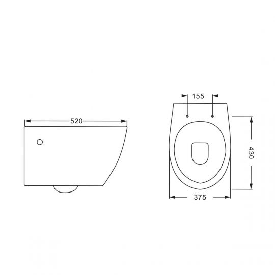 Унитаз подвесной Vincea INTERO VT1-21 безободковый, ультратонкое soft-close сиденье схема 2