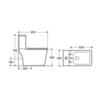 Унитаз-компакт Vincea Hope VT2-201, цвет белый, ультратонкое сиденье soft-close, P-trap схема 2