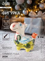 Фигурка фарфор «Конь Пегас Город», авторская роспись О. Огородникова, 8 см