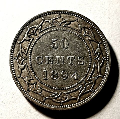 50 центов 1894 Ньюфаундленд UNC Канада Великобритания Редкость