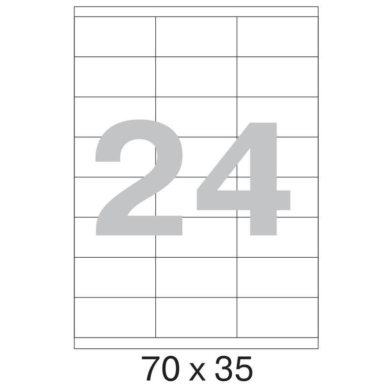 73627 / 641815  Этикетки самоклеящиеся MEGA LABEL 70х35мм / 24 шт. на листе А 4 (100 листов в пачке)