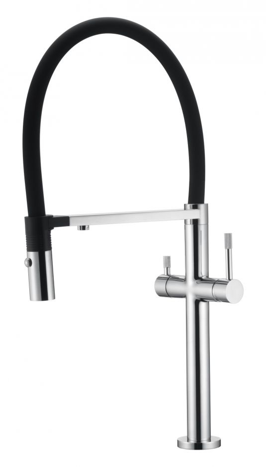 Однорычажный смеситель на горизонтальную поверхность для кухонной мойки Boheme Uno 115 ФОТО