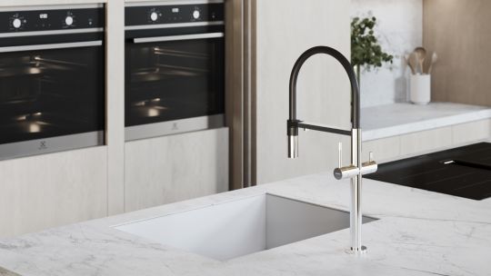 Однорычажный смеситель на горизонтальную поверхность для кухонной мойки Boheme Uno 115 схема 3