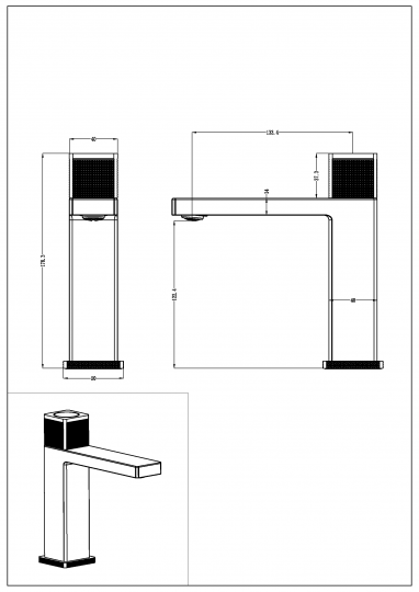 Встраиваемый смеситель для раковины Boheme Quad 159 схема 19