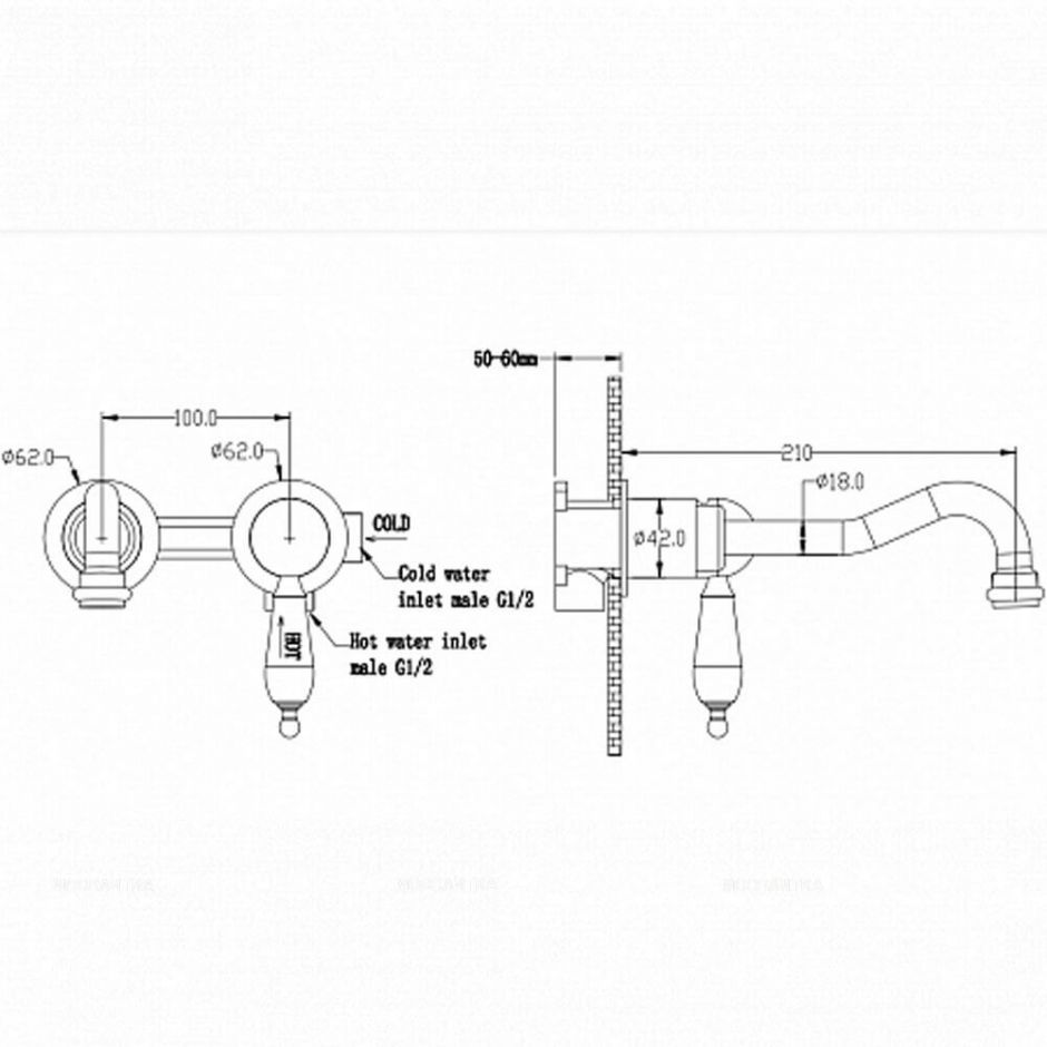 Однорычажный встраиваемый смеситель для раковины Boheme Medici Ripresa 307 ФОТО