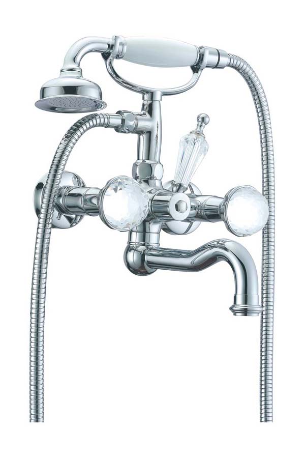 Вентильный настенный смеситель для ванны Boheme Brilante Presente 353