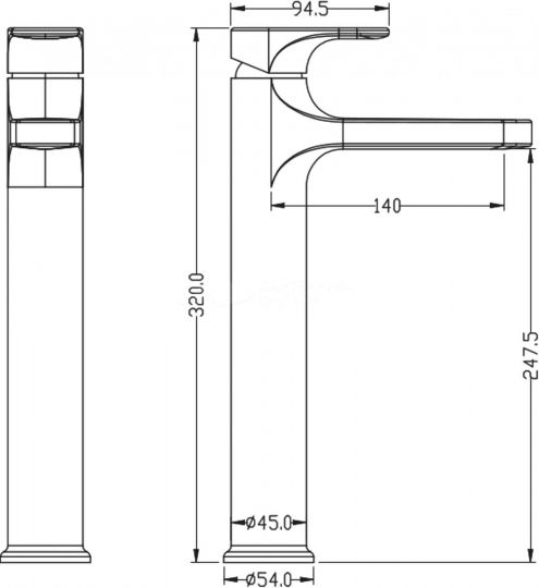 Однорычажный смеситель на горизонтальную поверхность для раковины Boheme Spectre 452 схема 8