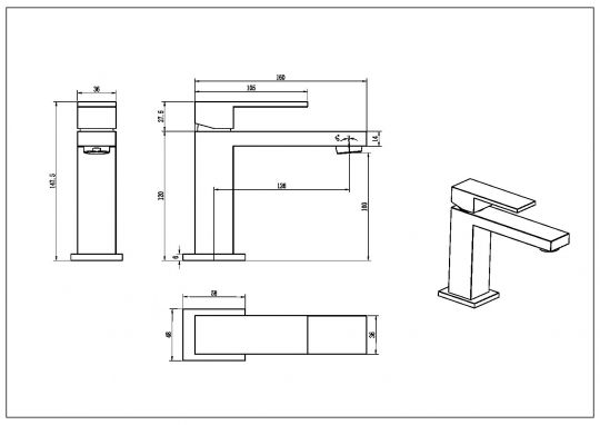 Однорычажный смеситель для раковины Boheme Qubic 471 схема 17