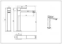 Однорычажный смеситель на горизонтальную поверхность для раковины Boheme Qubic 472 схема 10