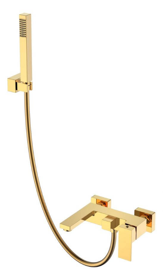 Однорычажный настенный смеситель для ванны Boheme Qubic 473 ФОТО