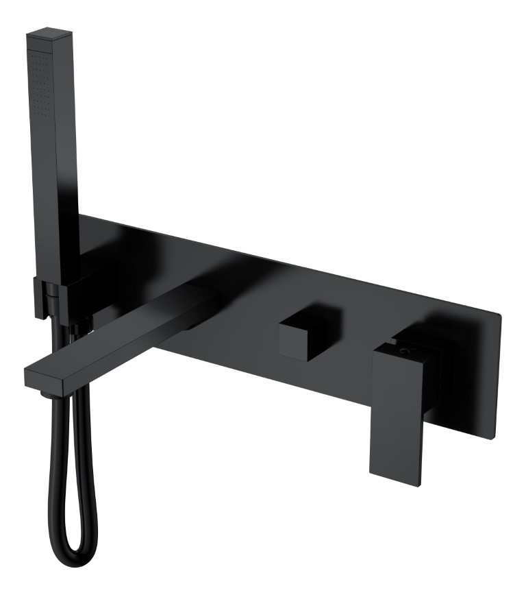 Однорычажный настенный смеситель для ванны Boheme Qubic 474