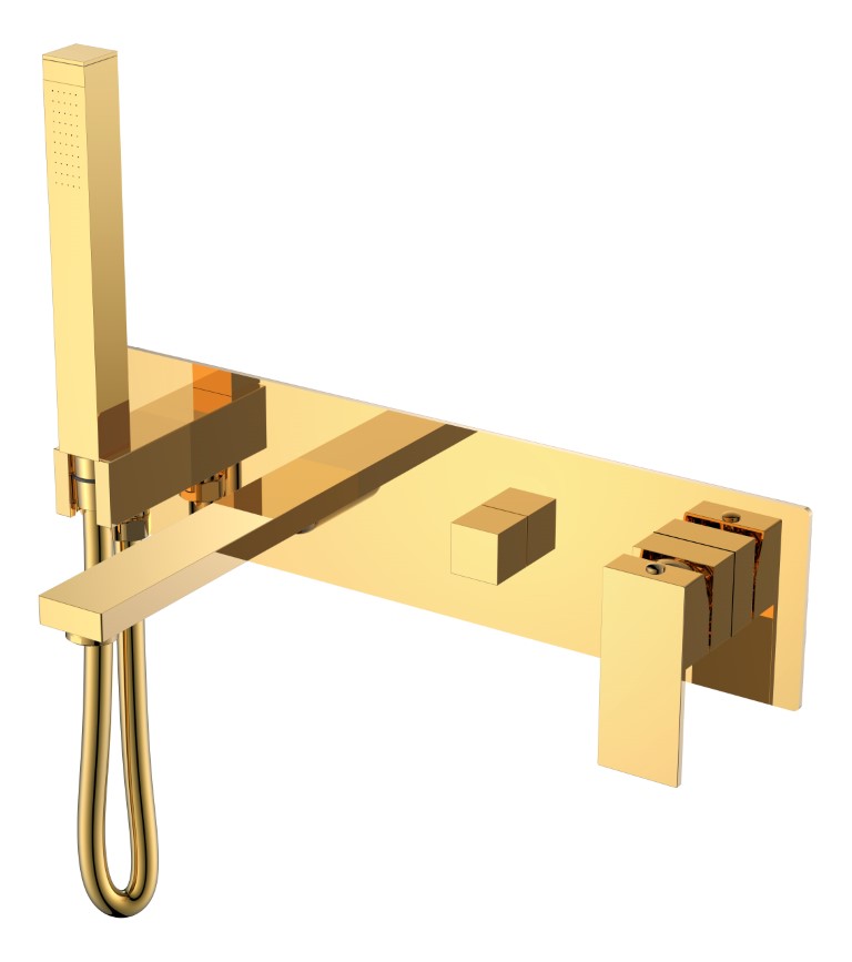 Однорычажный настенный смеситель для ванны Boheme Qubic 474 ФОТО