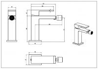 Однорычажный смеситель на горизонтальную поверхность для биде Boheme Qubic 476 схема 10