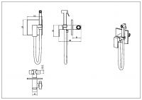 Однорычажный встраиваемый смеситель для гигиенического душа Boheme Qubic 477 схема 10