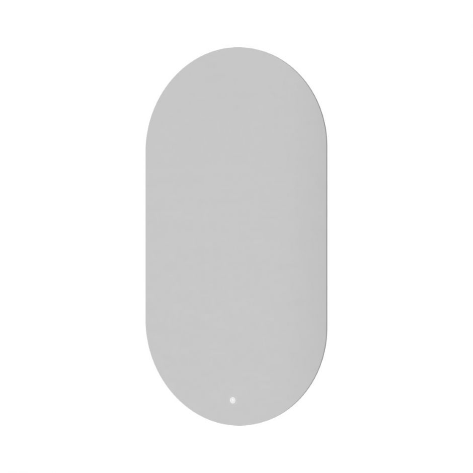 Изображение Зеркало овальное с LED подсветкой сенсор антипар 60х110 см Boheme 568