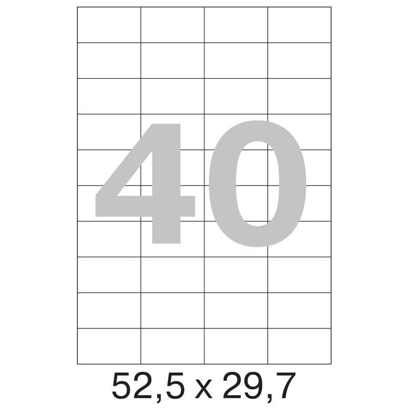 73643 / 641820 Этикетки самоклеящиеся MEGA LABEL 52,5х29,7 мм / 40 шт. на листе А 4 (100 листов в пачке)