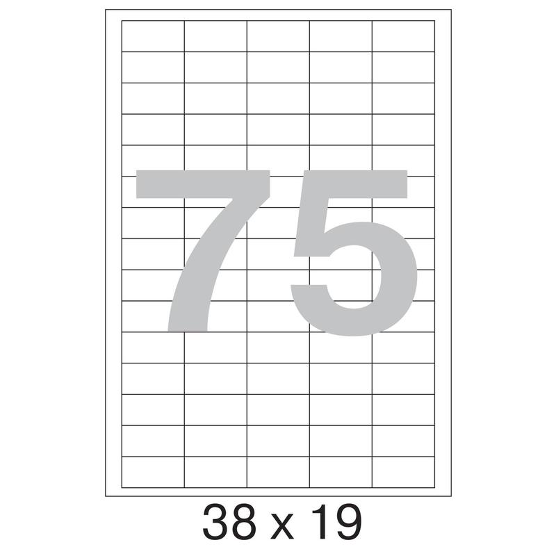 73648 Этикетки самоклеящиеся Pro MEGA LABEL  (Комус)38х19 мм / 75 шт. на листе А 4 (100 листов в пачке)
