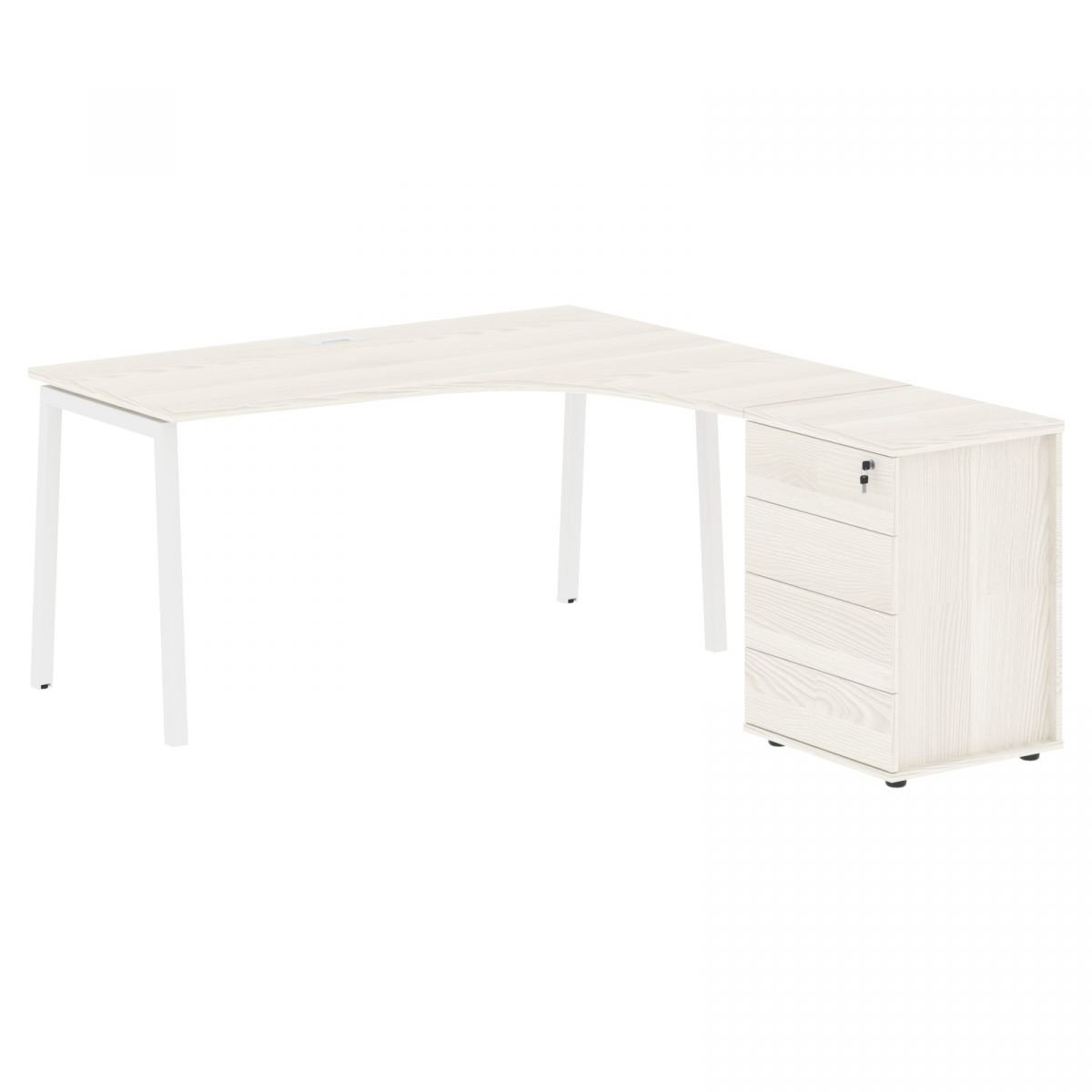 Стол эргономичный с тумбой ELCET 1518(R) 1560х1880х750
