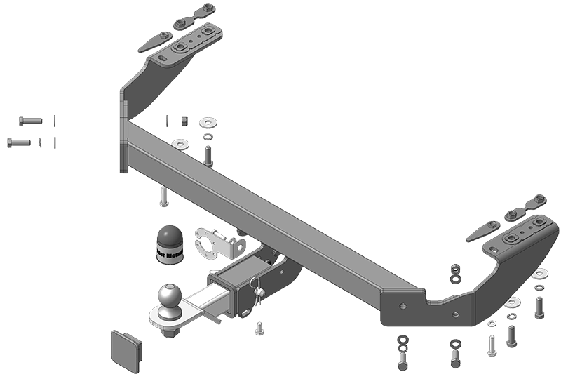 Фаркоп с оцинкованным шаром "под квадрат" на Exeed TXL 2024-