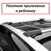 Багажник на рейлинги Hyundai Creta, Lux Hunter, серебристый, крыловидные аэродуги