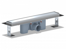 Трап линейный металлический с комбинированным затвором, с решеткой "Штиль"