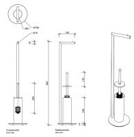 Стойка с ершиком и бумагодержателем Decor Walther Straight 05061 схема 2