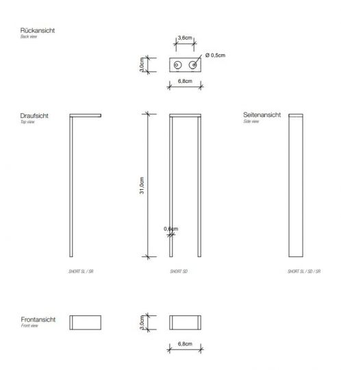 Держатель полотенец Decor Walther Short 05084 схема 2