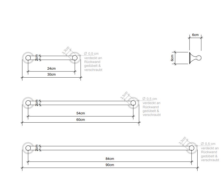 Держатель полотенец Decor Walther Classic 05102 ФОТО