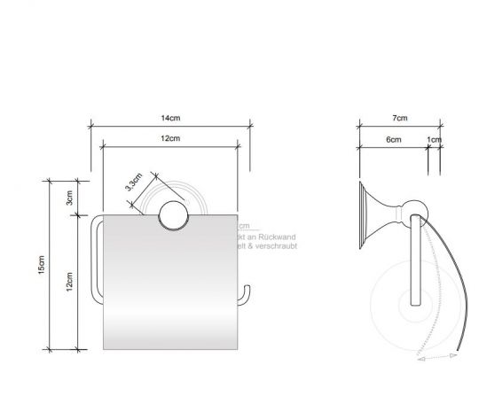 Бумагодержатель с крышкой Decor Walther Classic TPH4 туалетный 510900 схема 3