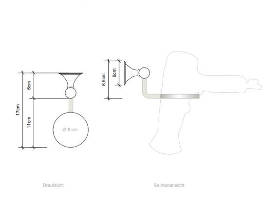 Держатель для фена Decor Walther Classic 05126 схема 3